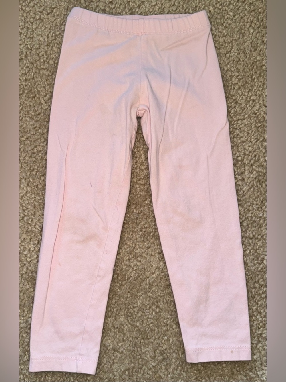 Girls' Light Pink Stretch Leggings with Elastic Waist